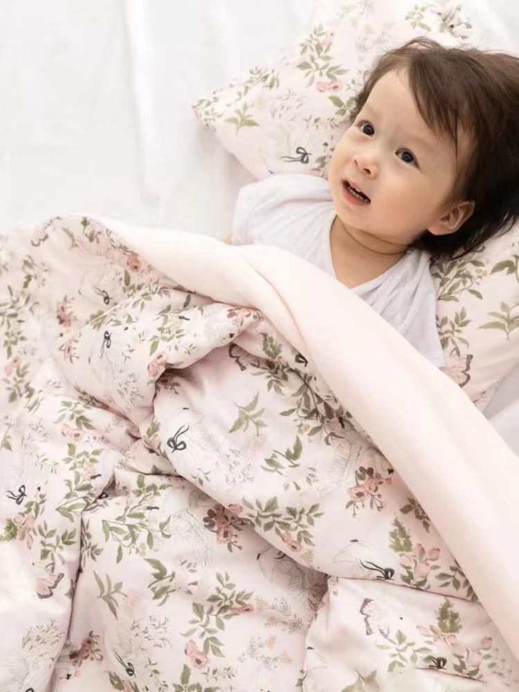 呵儿特婴幼儿可脱胆子母被双面纯棉盖被加厚宝宝幼儿园盖被