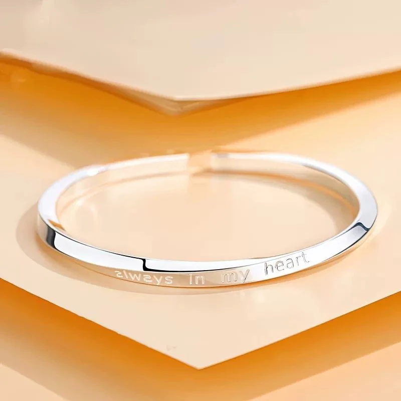 足银手镯 【552】莫比乌斯环年轻新款实心开口情侣男女足银手镯