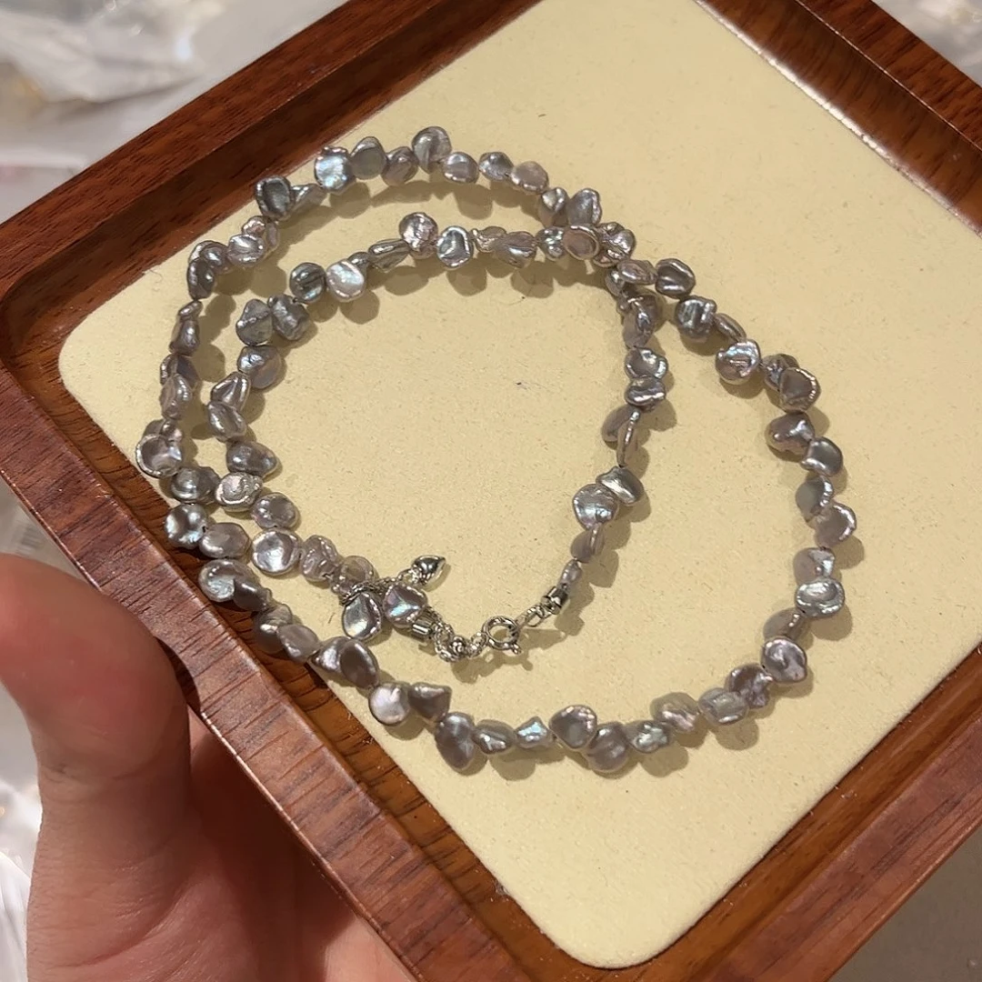 淡水珍珠颈饰银S925镶嵌