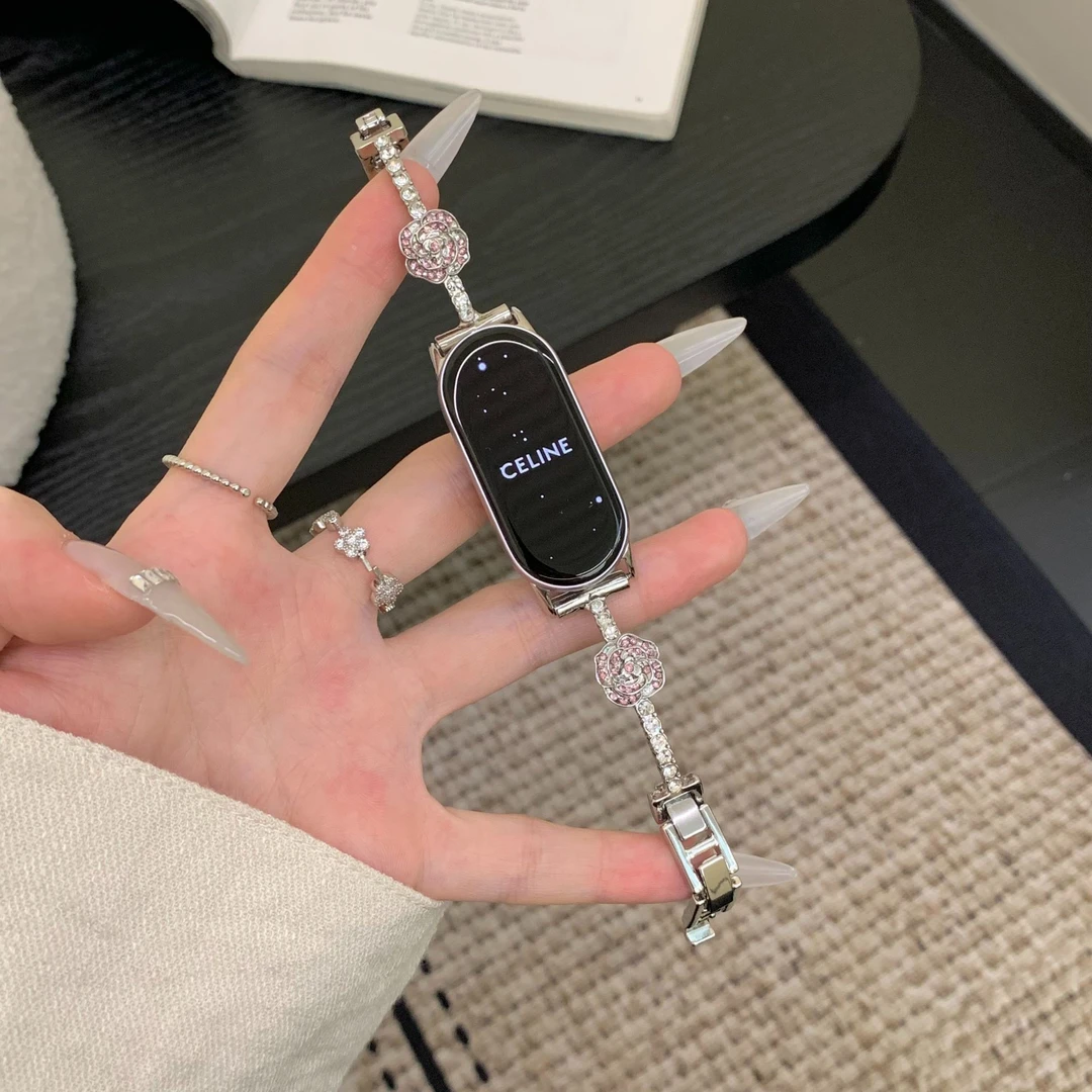 适用华为GT5手表带高级金属山茶花watchfit4细款手环10小米9pro女