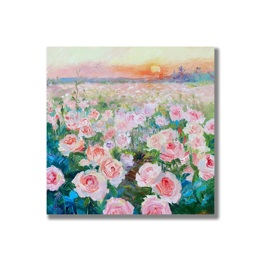 《玫瑰海》60*60  原创丙烯装饰画