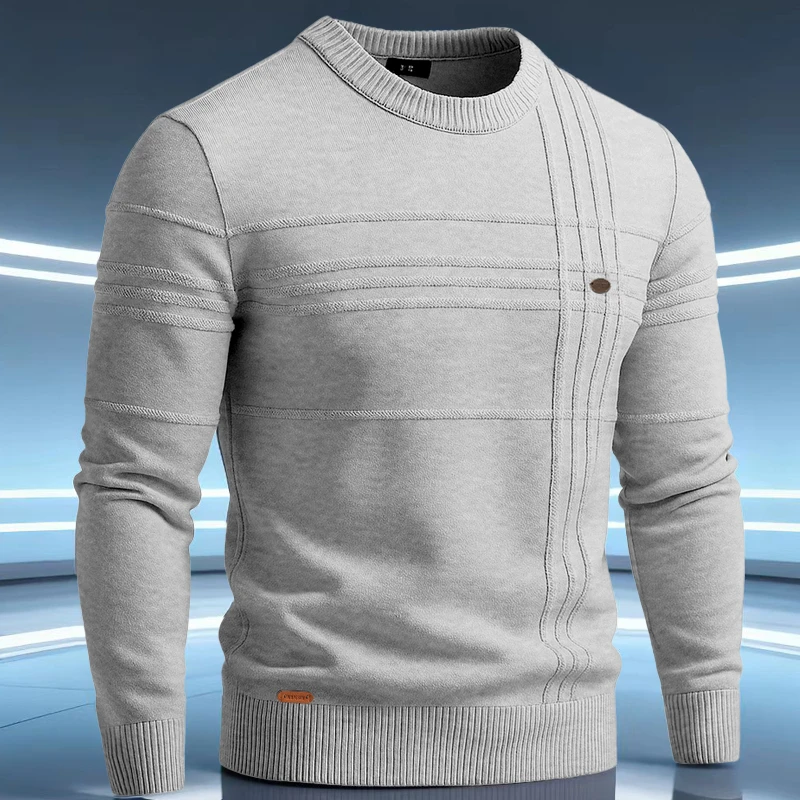 ins男街头风柔软男士毛衣圆领套头卫衣春秋男款国潮复古长袖 针织