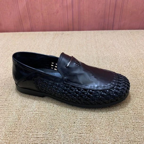 广州夏季新款纯皮编织透网男鞋！25770-036