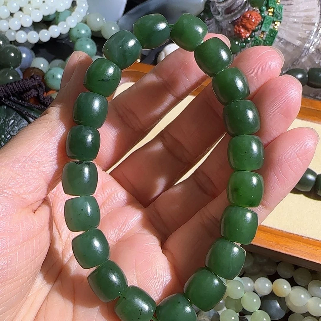 手串未镶嵌和田玉（碧玉）10mm碧籽一条精品福利