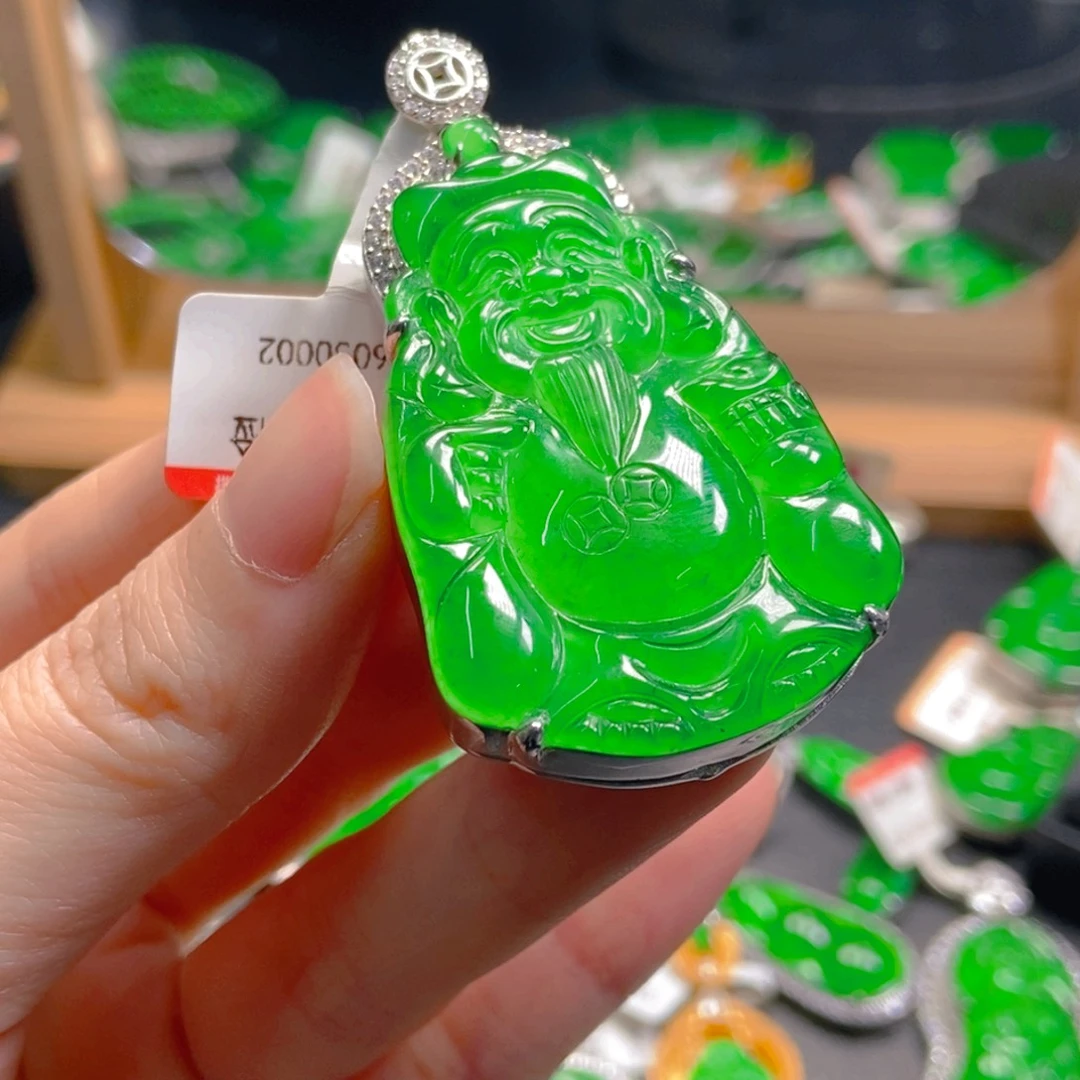 翡翠银S925镶嵌吊坠(不含链)