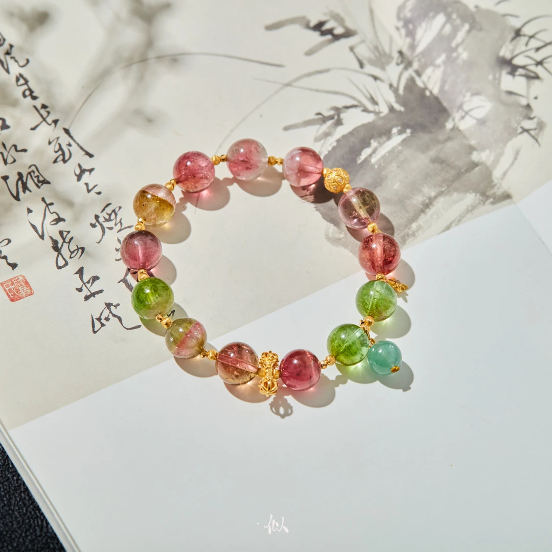 L【凝彩】·似梓珠宝· 18K碧玺单圈手串 XYGD273546-C