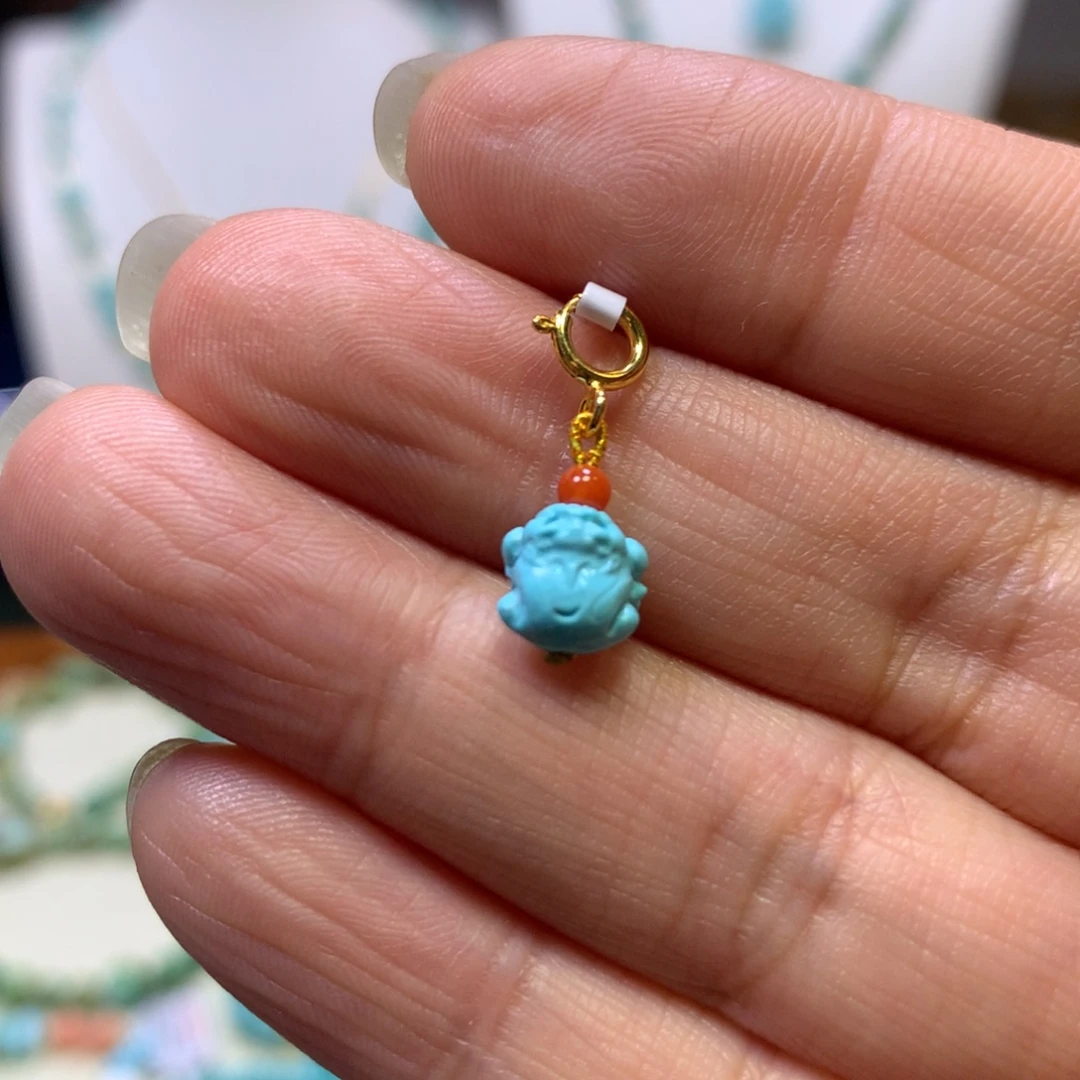 南红玛瑙银S925镀金镶嵌挂件