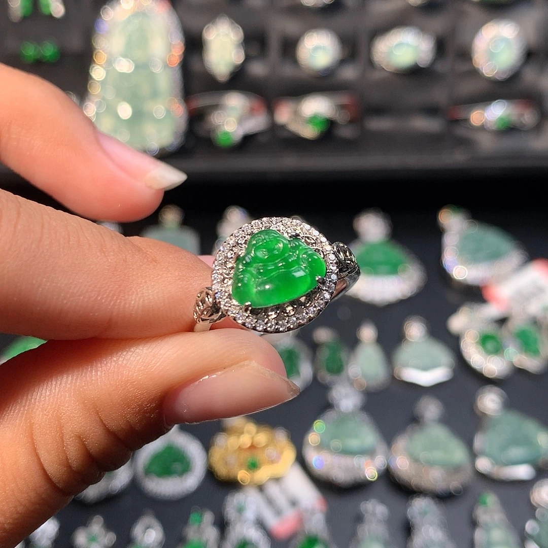 翡翠未镶嵌戒指戒指