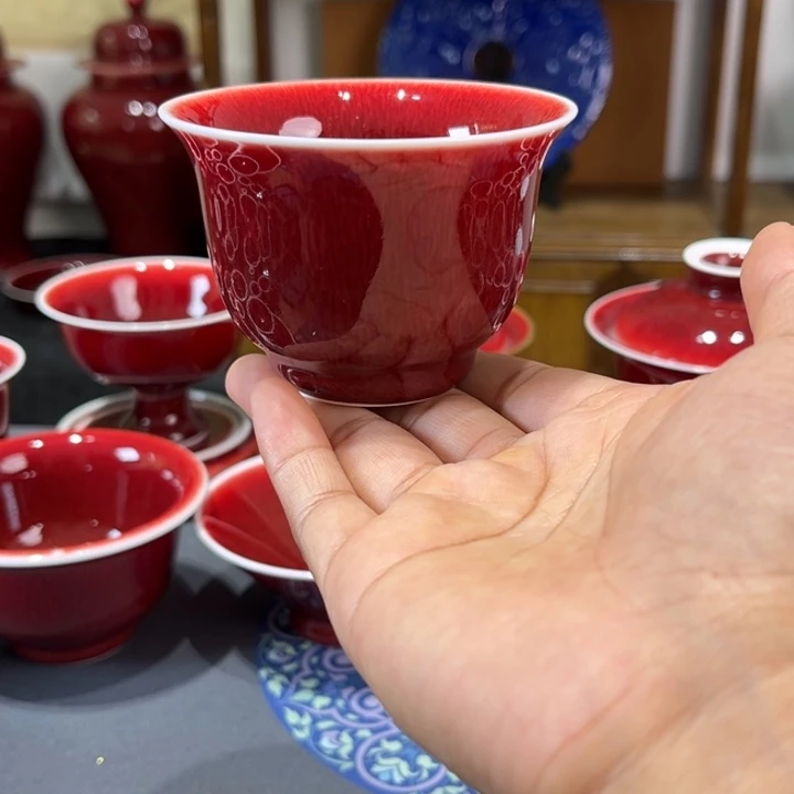 景德镇陶瓷浅行撇口杯