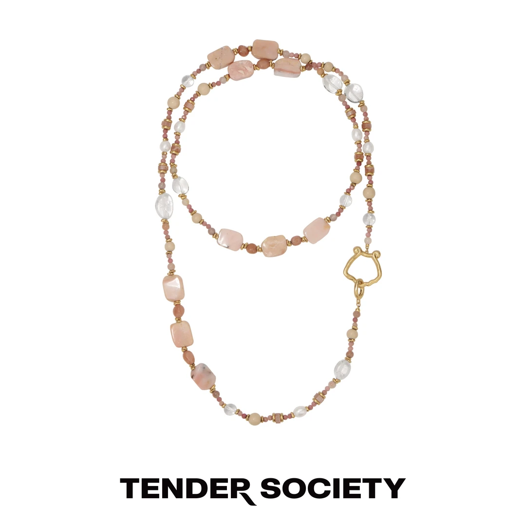 tender society 铜合金项链 Voyage度假系列贝壳环裸粉色款式项链