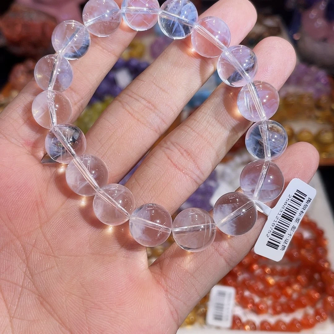 未镶嵌手链水晶蓝针白水晶12.3mm