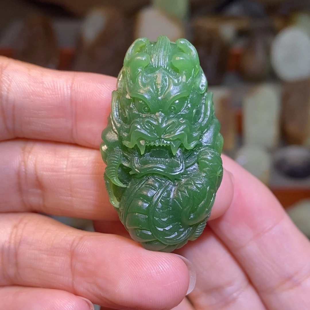 定制和田玉碧玉龙