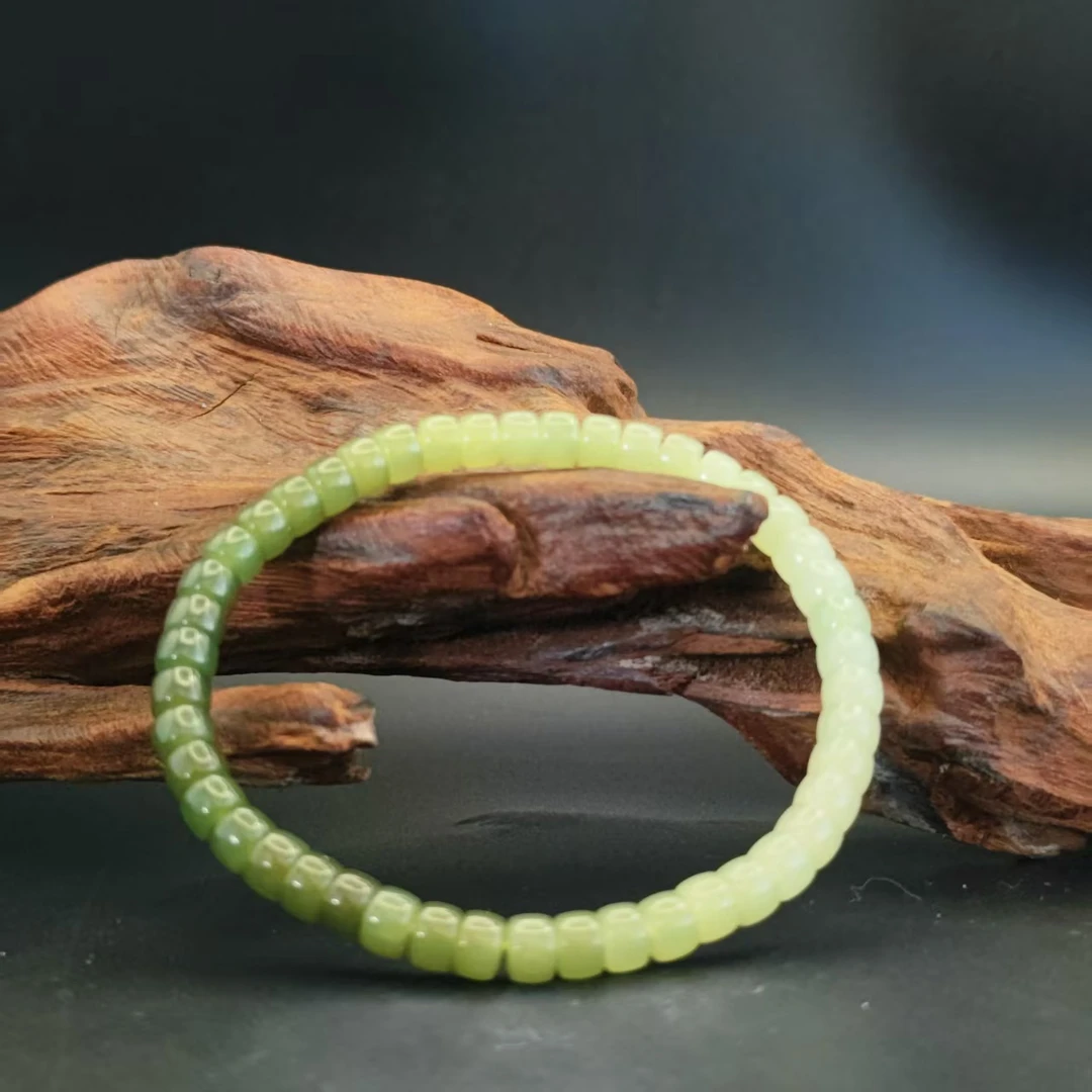 Z和田玉渐变桶珠手串（卡6）3005