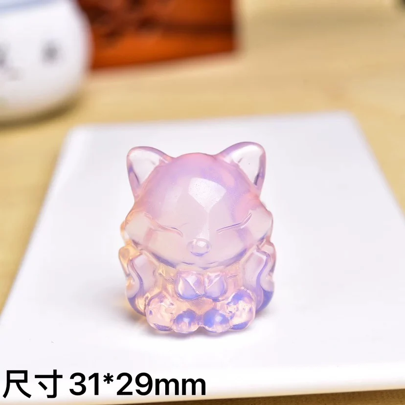 粉蛋白九尾狐吊坠女款项坠时尚项链挂件摆件饰品礼物