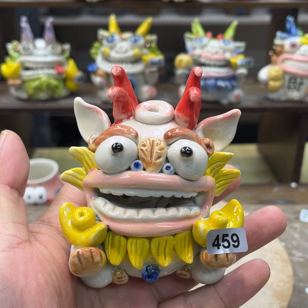 摆件直播纯手工抽象陶瓷摆件459