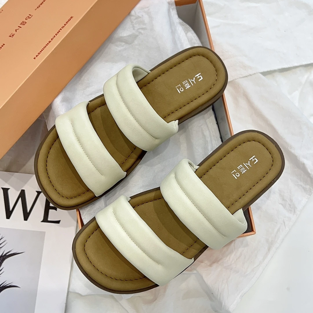 蝶澳拖鞋7812女夏外穿2025新款网红超火凉拖鞋百搭平底一字拖女鞋