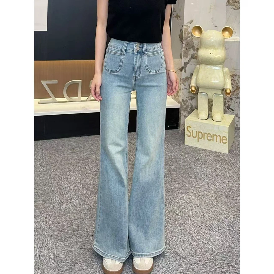 牛仔很忙 小允姐姐2025新款气质百搭微喇牛仔裤