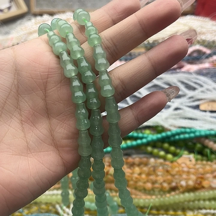 玛瑙/玉髓珠宝半成品未镶嵌一条8/14mm左右东陵玉葫芦