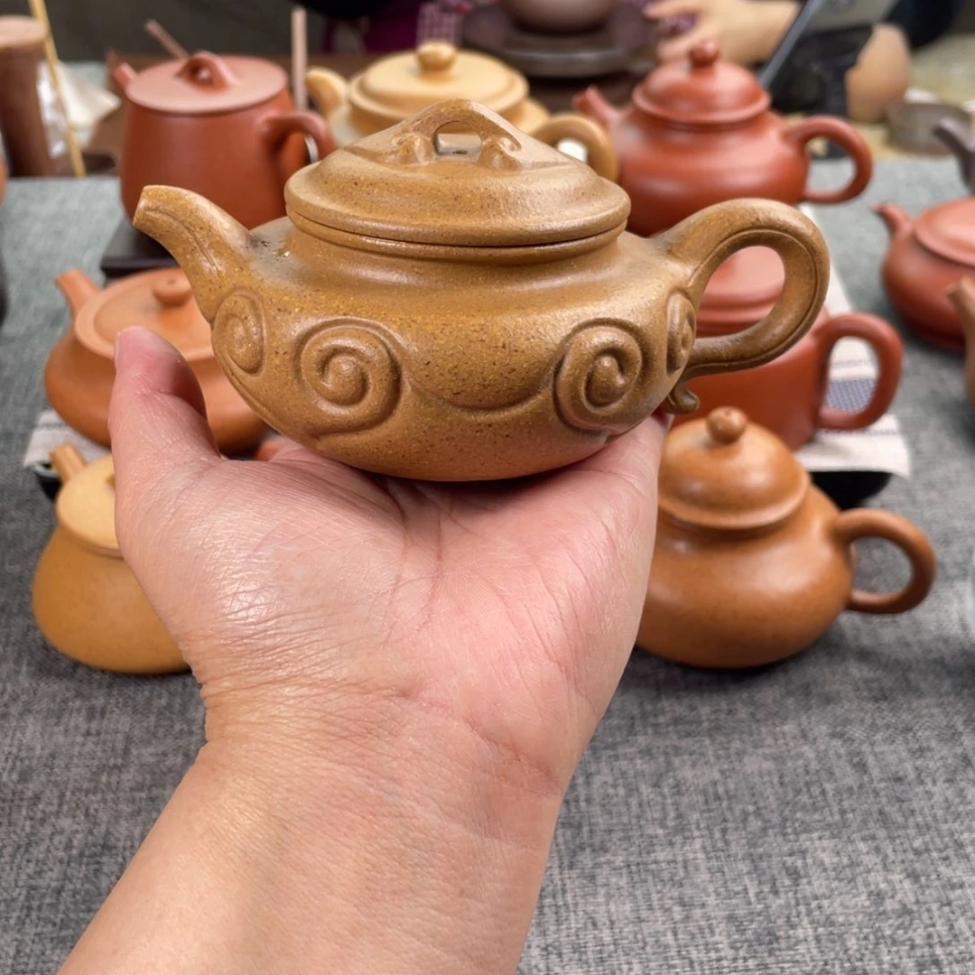 紫砂茶壶黄金段仿古如意全手30目160