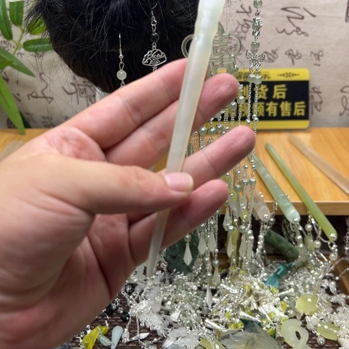 蛇纹石玉合金发饰