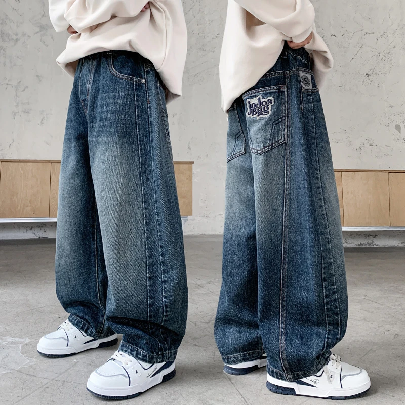 男童裤子春秋儿童秋季牛仔裤2025新款大童酷帅男孩休闲长裤青少年