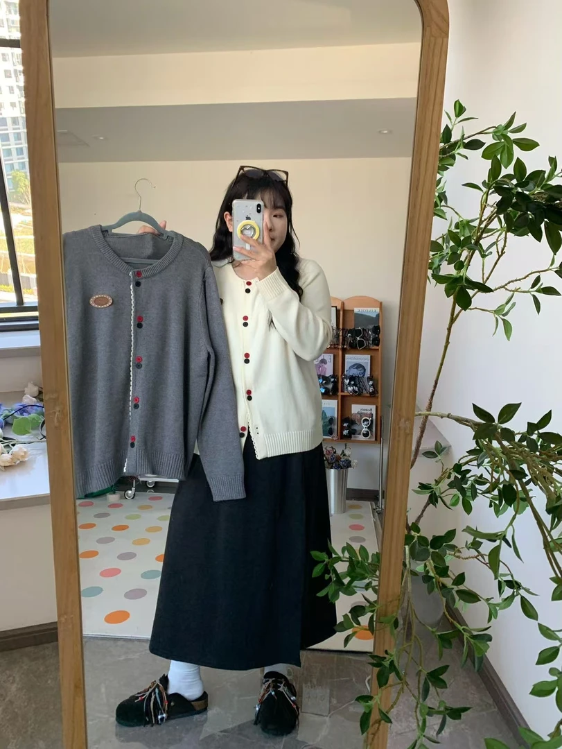 2024秋冬新款胖mm大码女百搭软糯保暖针织开衫上衣毛衣71800
