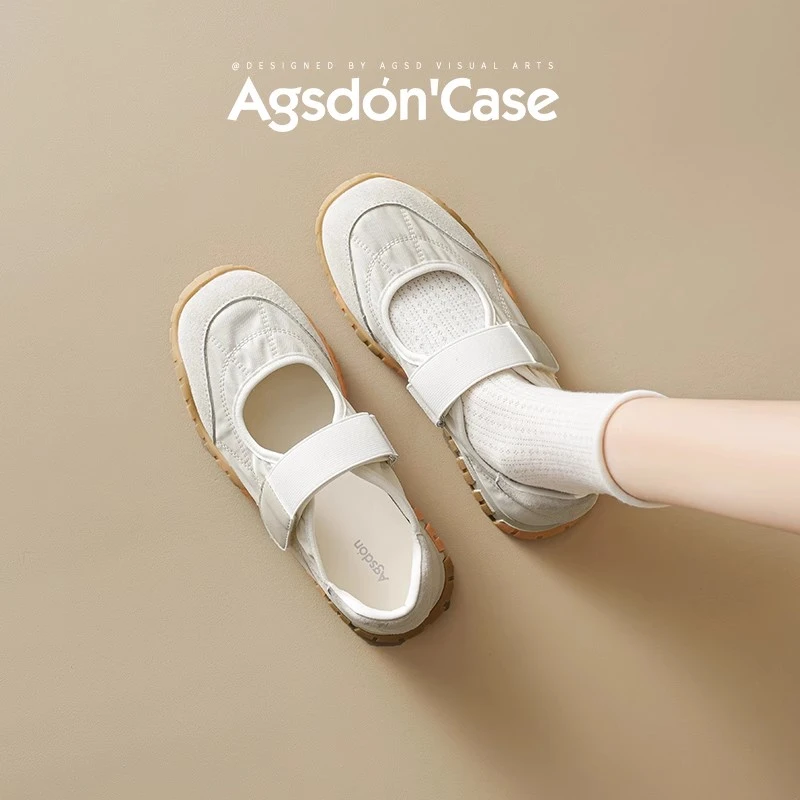 /奥古狮登运动玛丽珍鞋女2025新款夏季魔术贴芭蕾德训运动凉鞋子Q