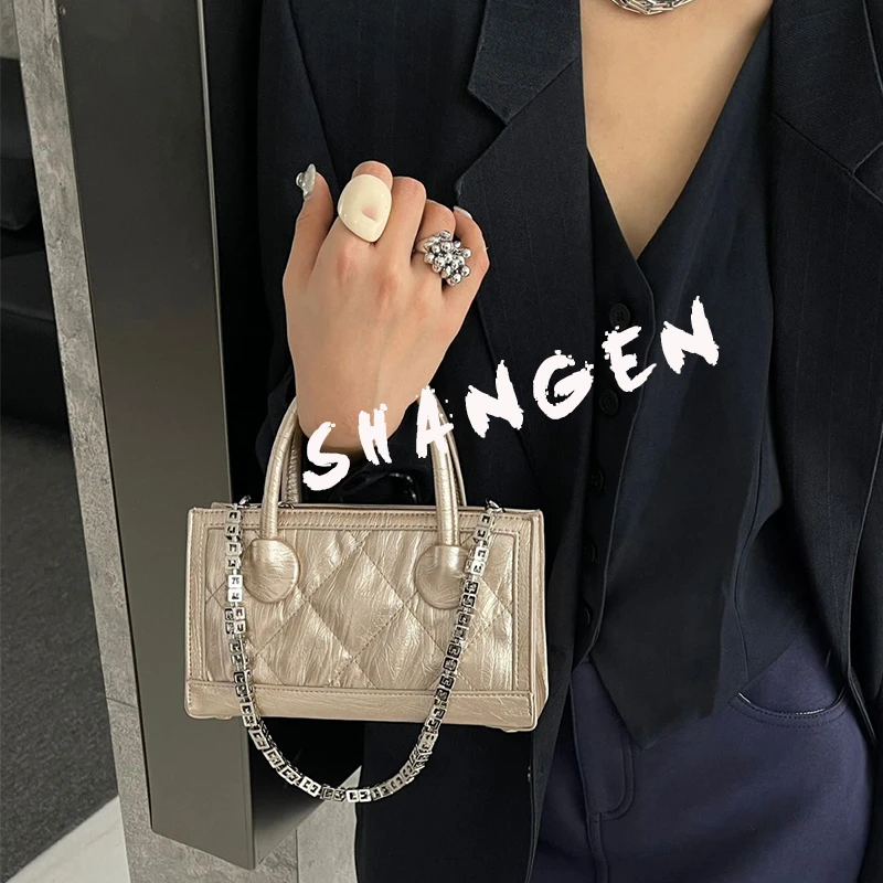 【尚恩CC】ZT-D7178-香槟色-21*7*13轻奢时尚女士新款手提斜挎包