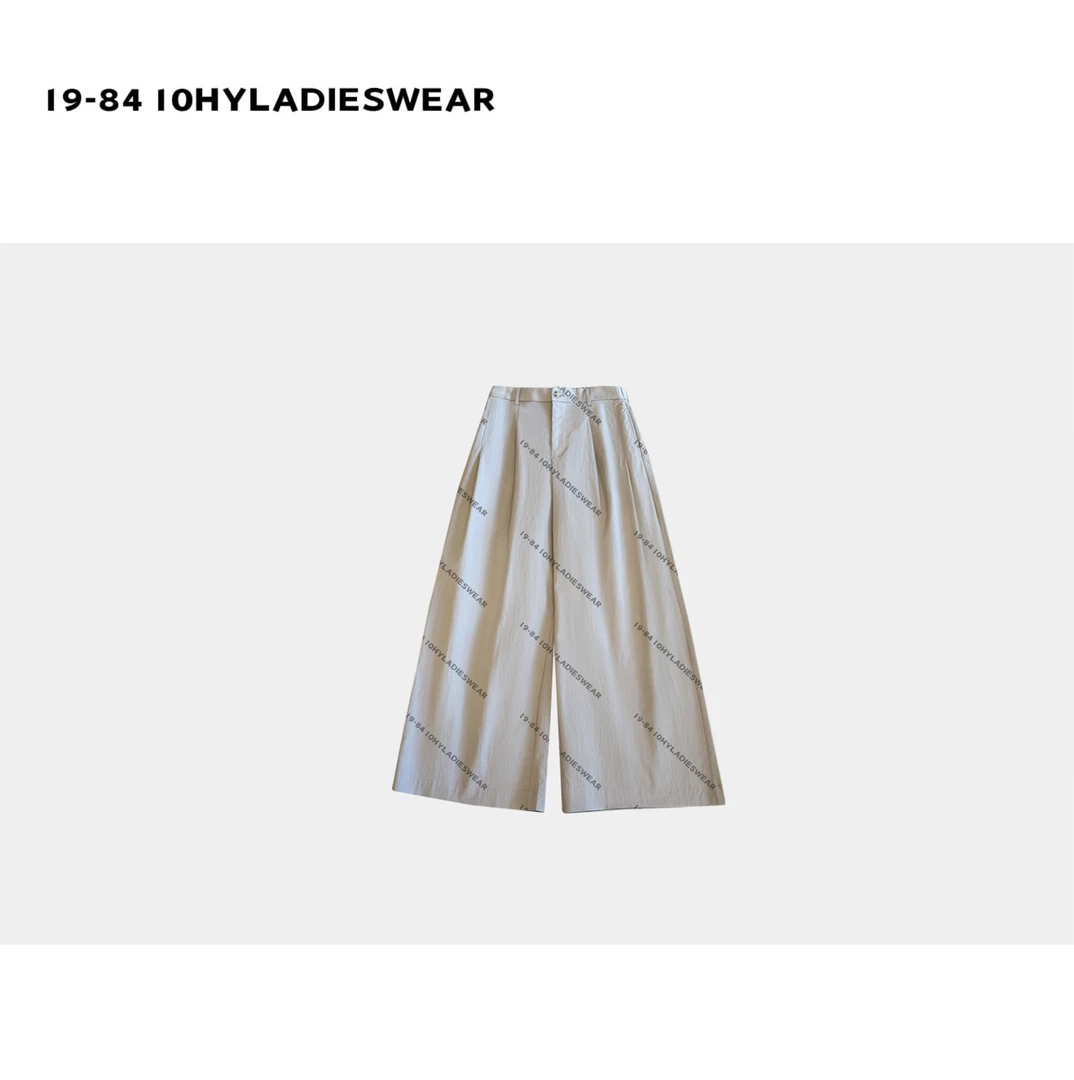 HYLADIESWEAR  『奶芙山本裤』高腰阔腿裤宽松松紧腰小个子休闲裤