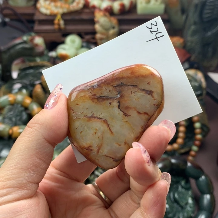 岫岩河磨玉（透闪石质玉）手把未镶嵌
