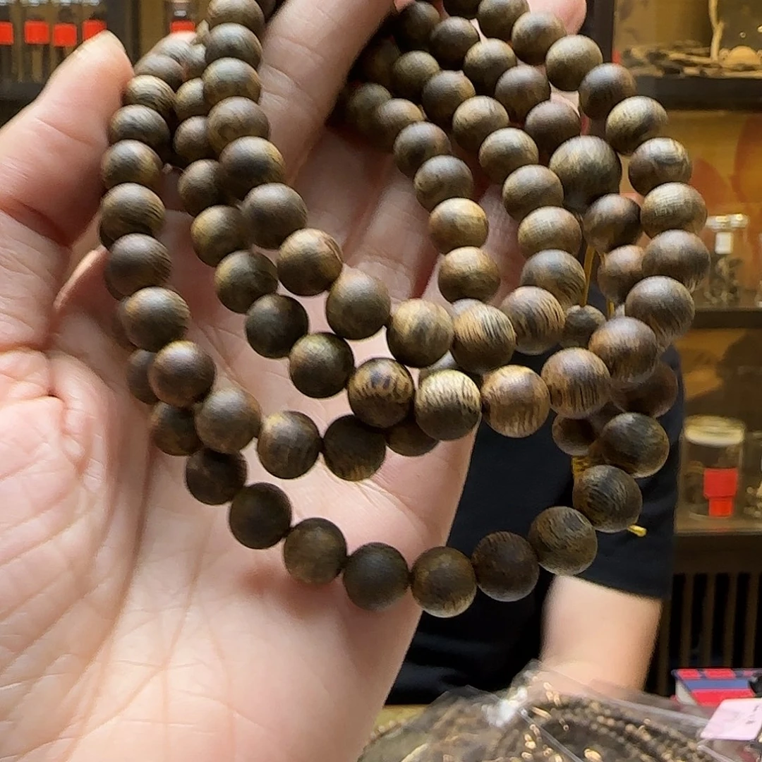 离***港沉香手串19醇化棋楠8mm108多圈圆珠 30g+多样性发一串