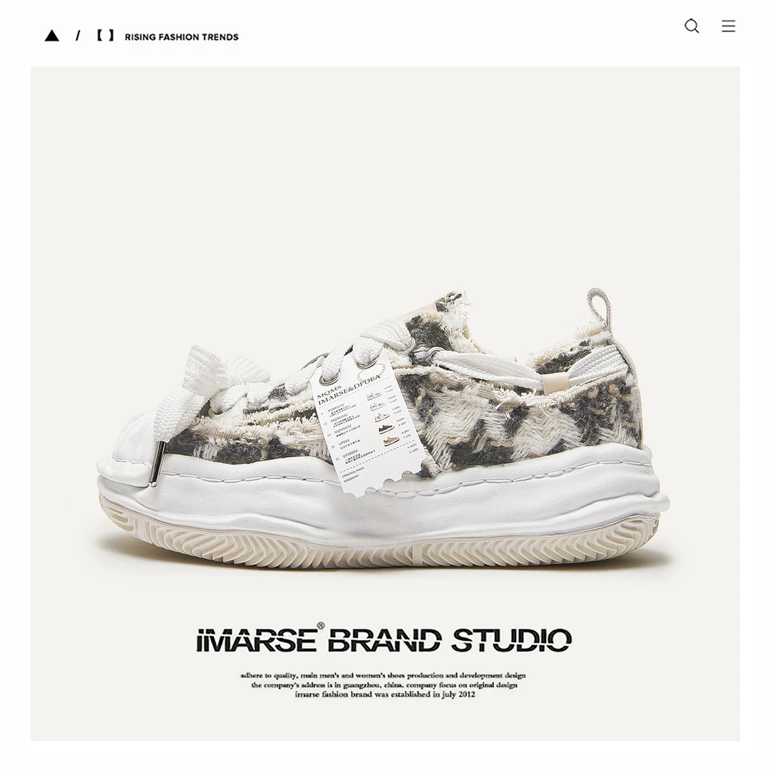 琢家透气耐磨增高低帮流苏车缝线板鞋复古夏季欧若精灵风莆田男鞋