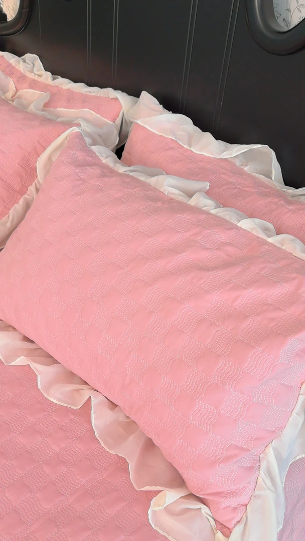 （四件套同款枕套）高品质双层针织棉亲肤柔软透气枕套轻奢款