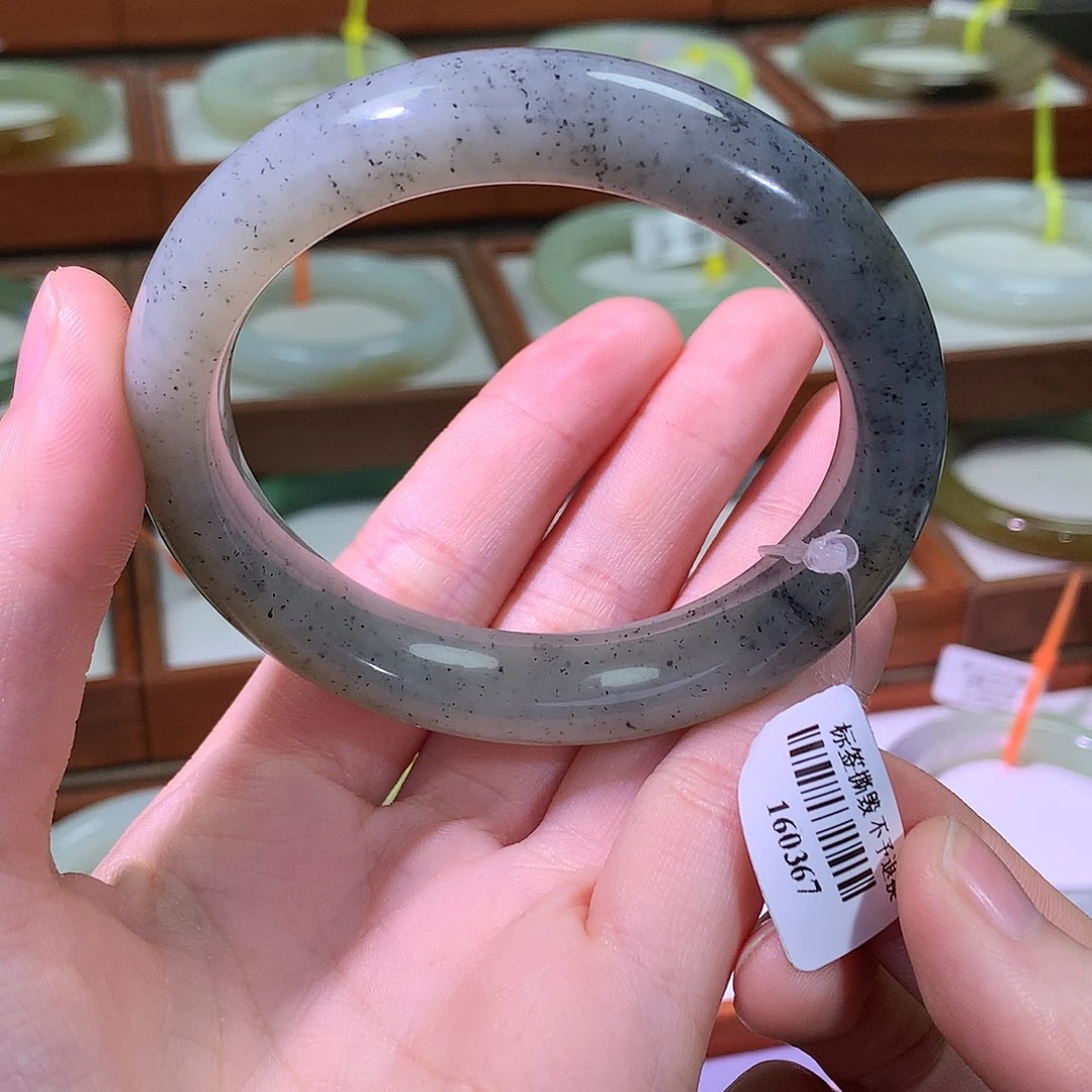 和田玉未镶嵌手镯57 青花