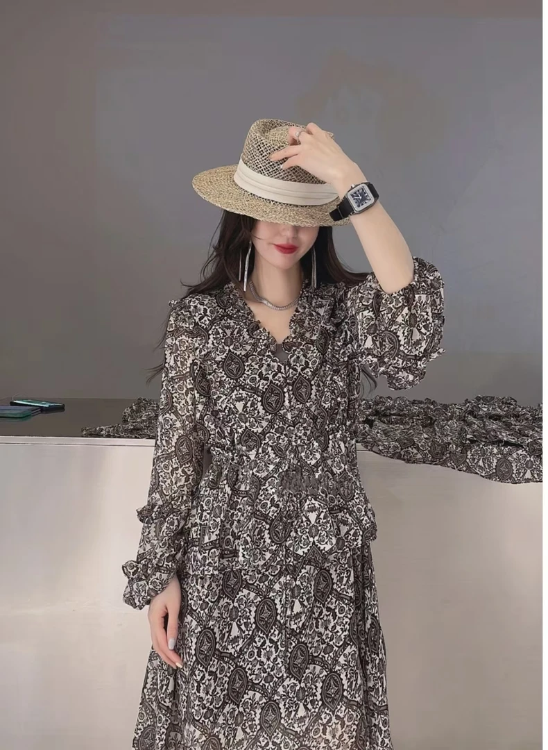 40256 气质碎花大裙摆连衣裙  大仓库 1-3