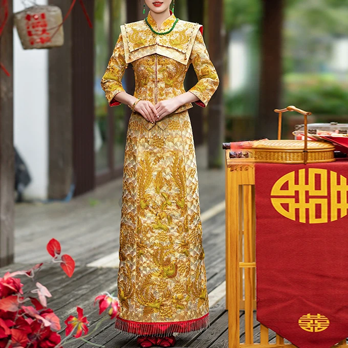 高端褂皇龙凤褂婚服2025新款秀禾服小个子新娘结婚礼服中式敬酒服