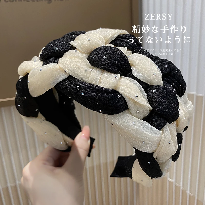 超宽蓬松高颅顶满天星编织发箍高级感显脸小洗脸头箍发卡头饰发饰