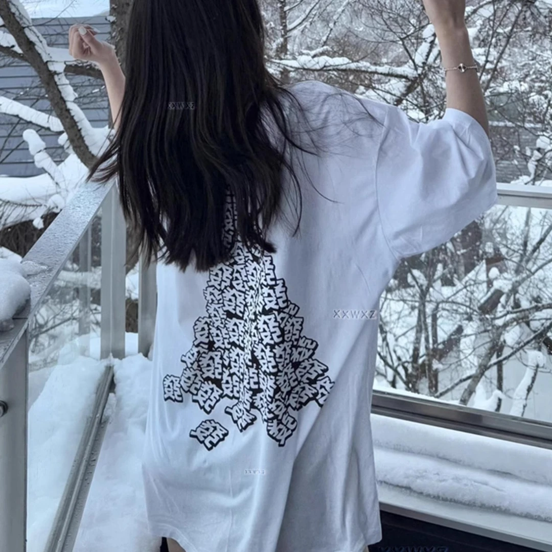 夏季时尚宽松设计感短袖廓形短袖休闲百搭中性T恤