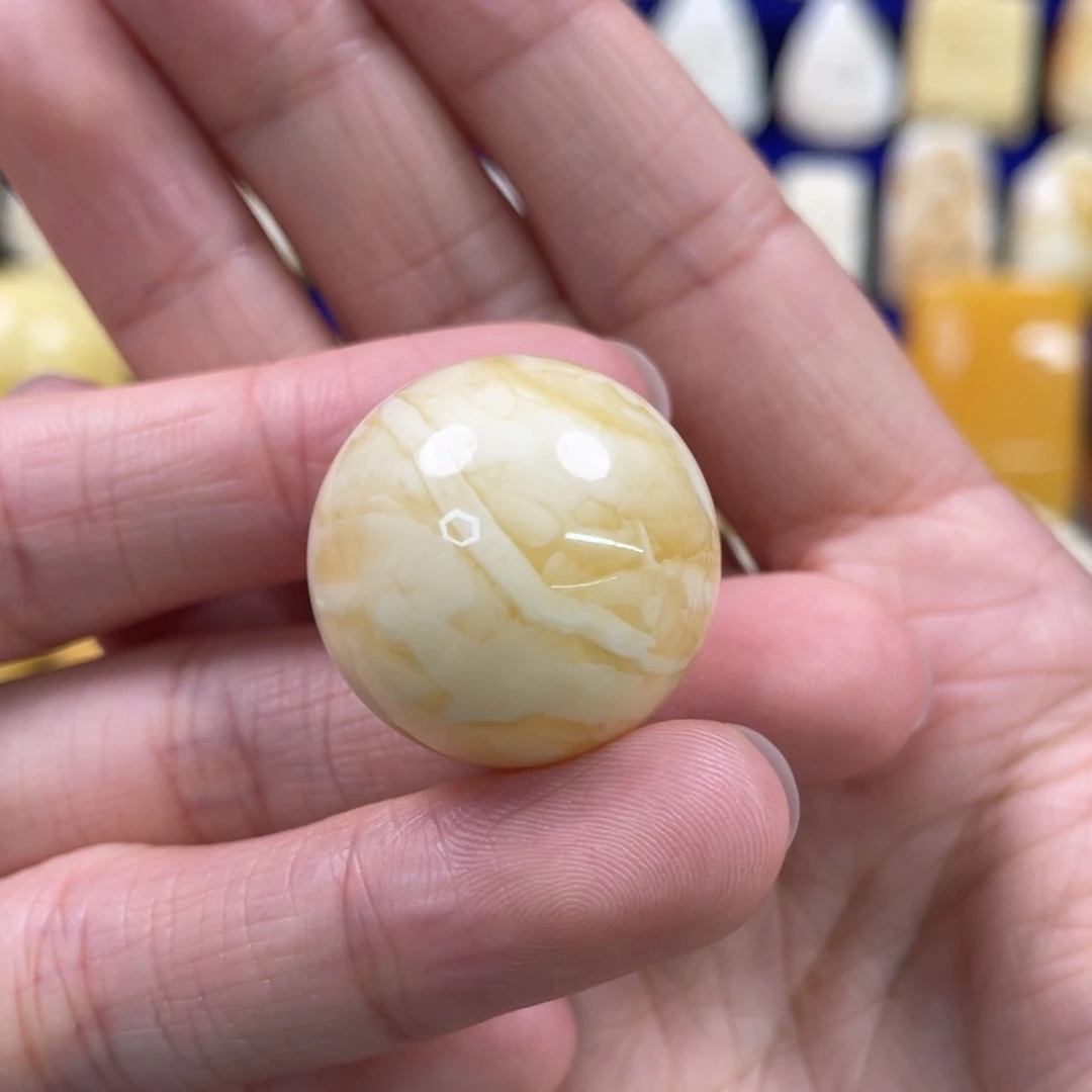 蜜蜡裸石未镶嵌琥珀蜜蜡珠子卡24mm