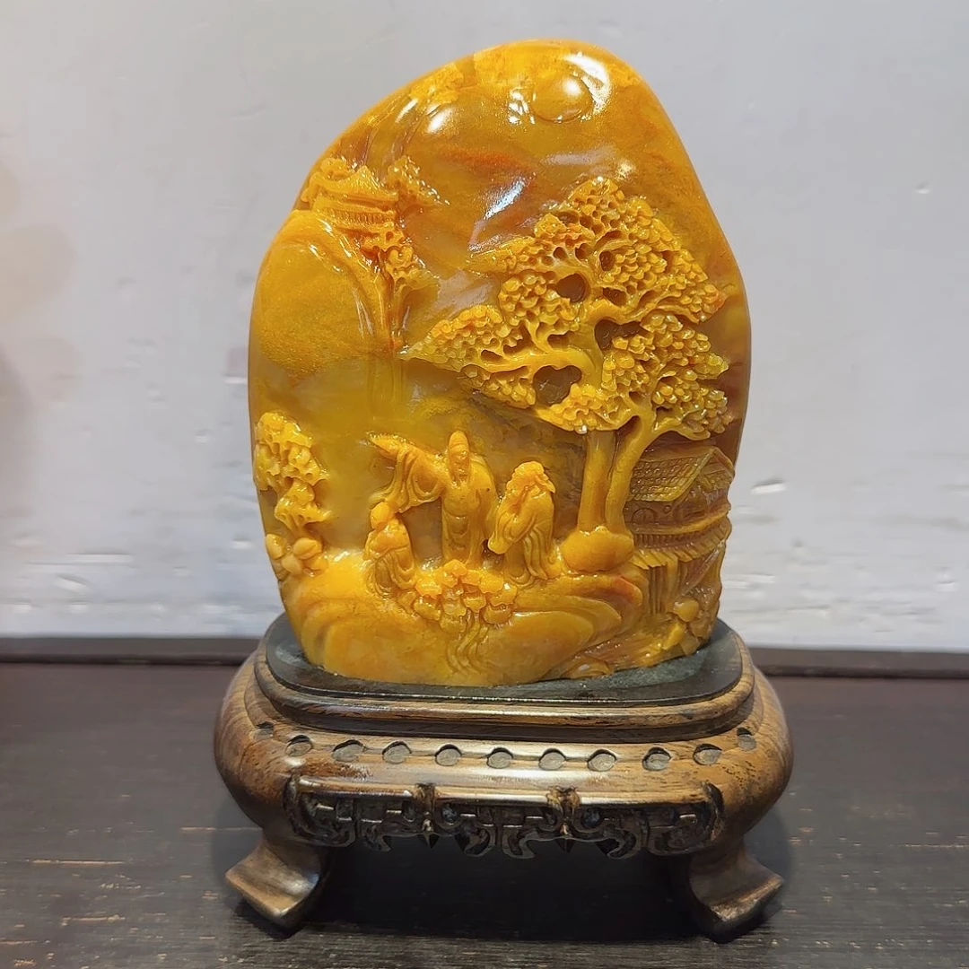 寿山石云**步昌化田黄摆件