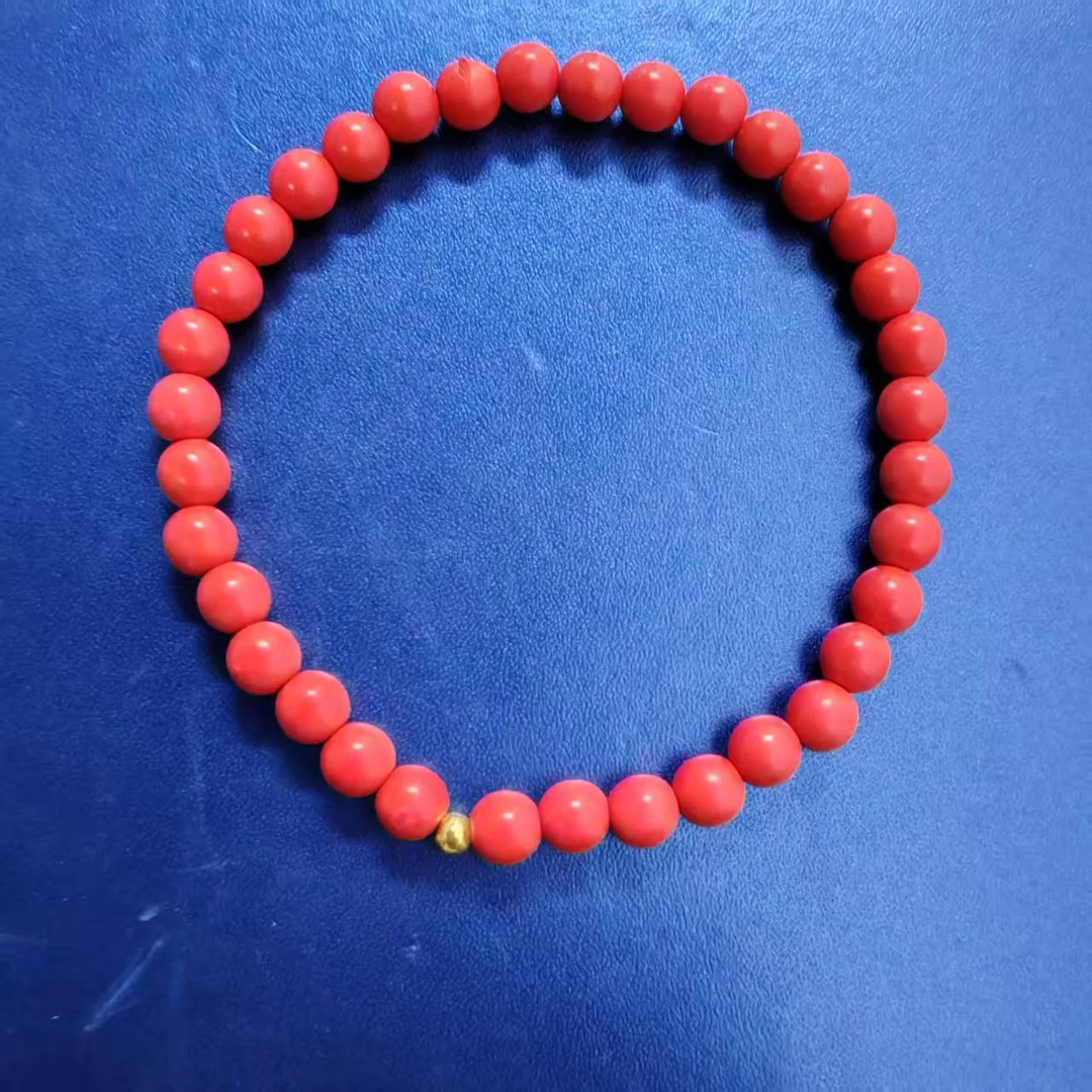 含辰砂工艺品NH018-经典红纱卡6一圈手串