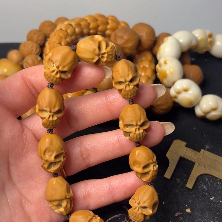 橄榄核手串骷髅手串镂空