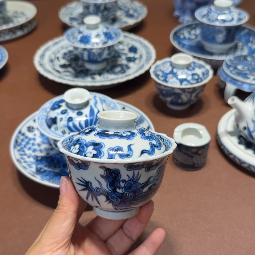 手工手绘茶具盖碗