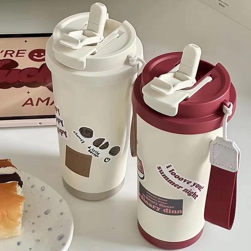 2025新款水杯316不锈钢保温杯高颜值食品级咖啡杯便携随行吸管杯