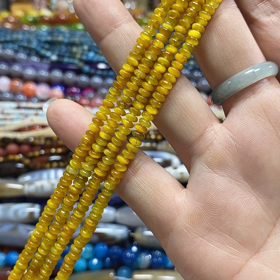 玛瑙/玉髓未镶嵌珠宝半成品金虎隔片一条卡4mm