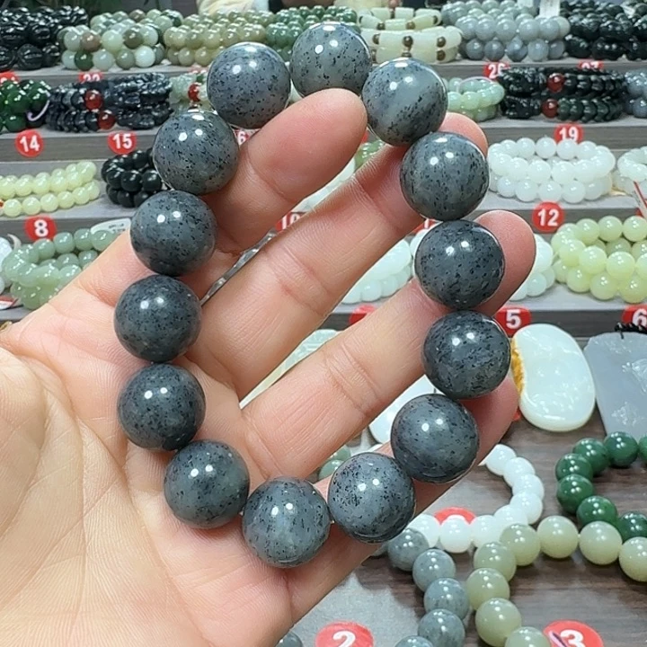 未镶嵌手链和田玉新疆青花卡16