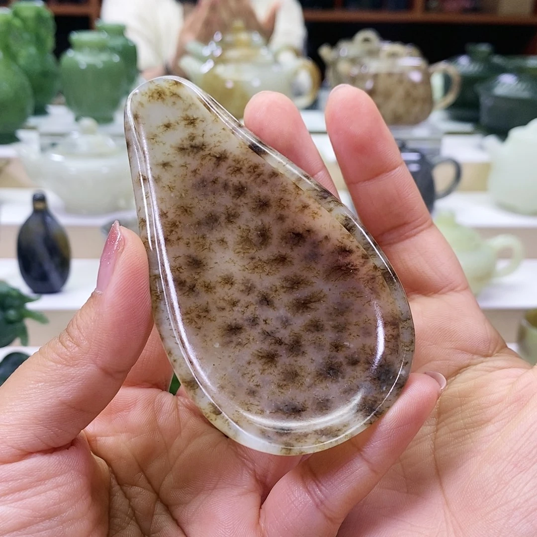 和田玉茶则未镶嵌