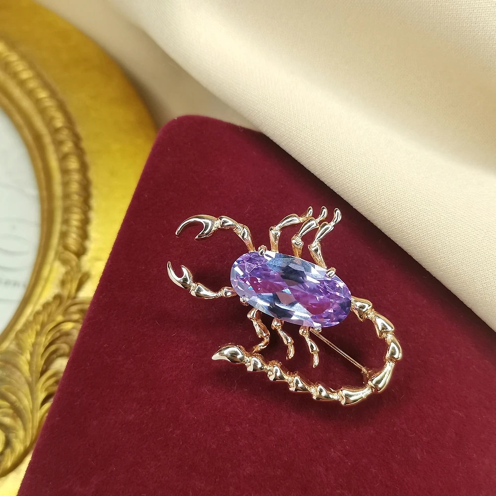 紫冰糖蝎子胸针[2501204-023]