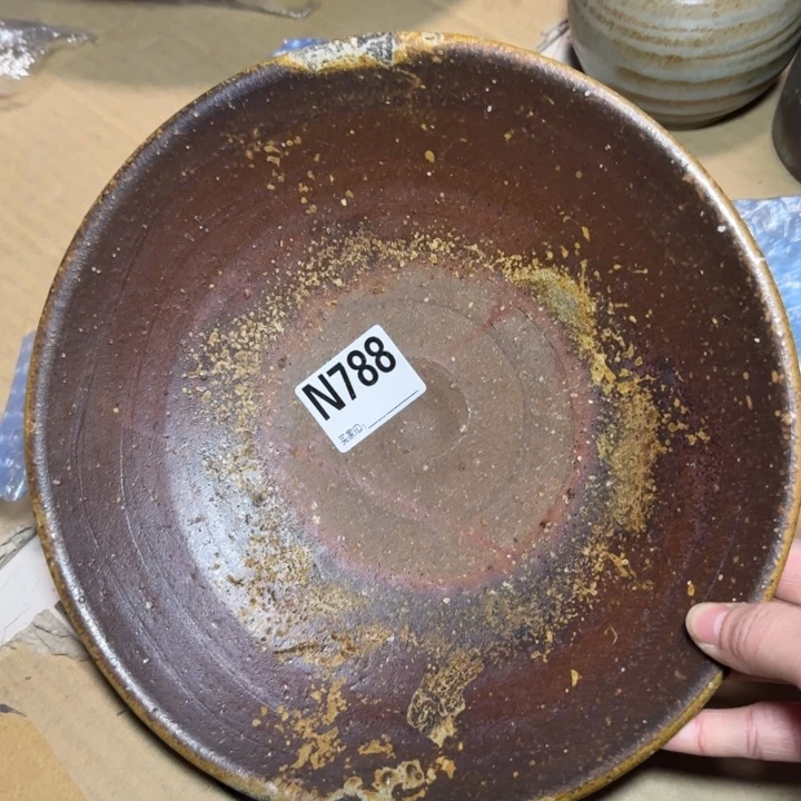 备前烧作品备前烧底部窑裂