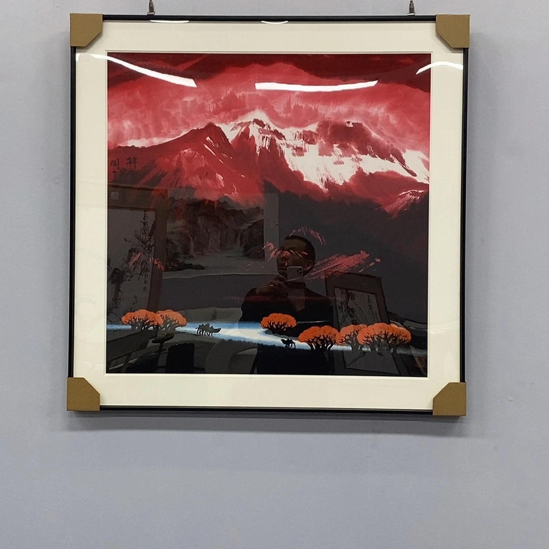 国画周全四尺斗方70*70带框发货